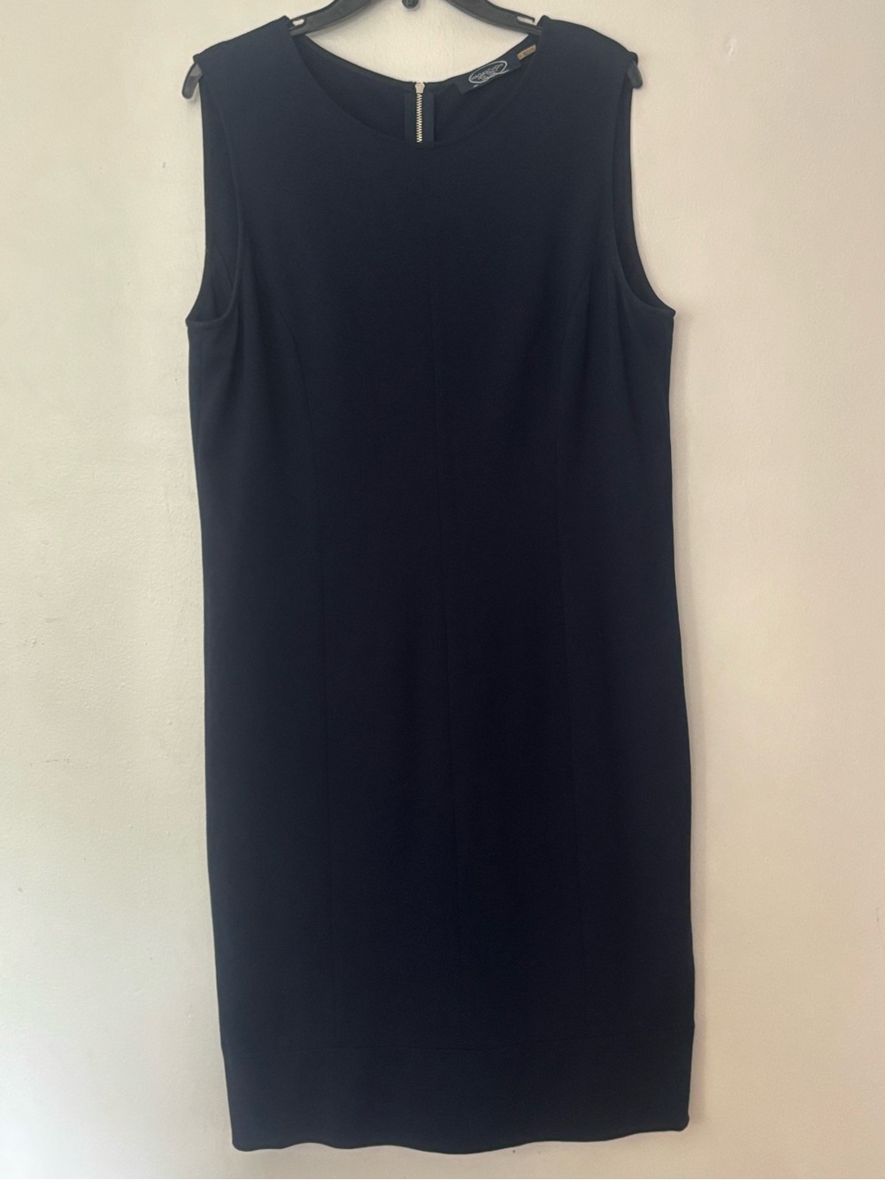 Magaschoni New York Navy Sleeveless Sheath Dress Size 12 Back Zip